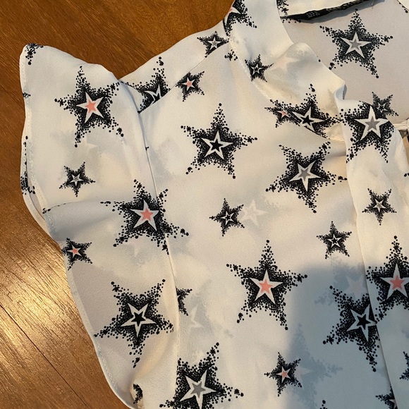 Zara Star top with bow black and white blouse - Picture 7 of 7